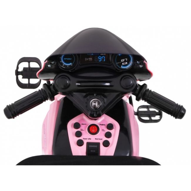 Motocicleta electrica 3 in 1, hl108, roti si scaun din plastic, 78x39x59 cm, putere 20w - roz edeedipa.hl108.roz