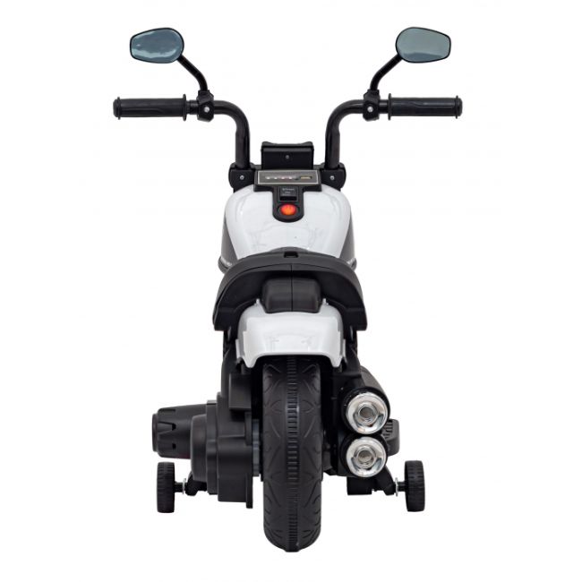Motocicleta electrica chopper faster ahl008, roti si scaun din plastic, 78x30x55 cm, putere 20w - alb edeedipa.ahl008.bia