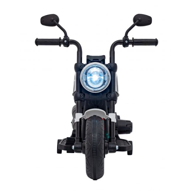 Motocicleta electrica chopper faster ahl008, roti si scaun din plastic, 78x30x55 cm, putere 20w - alb edeedipa.ahl008.bia