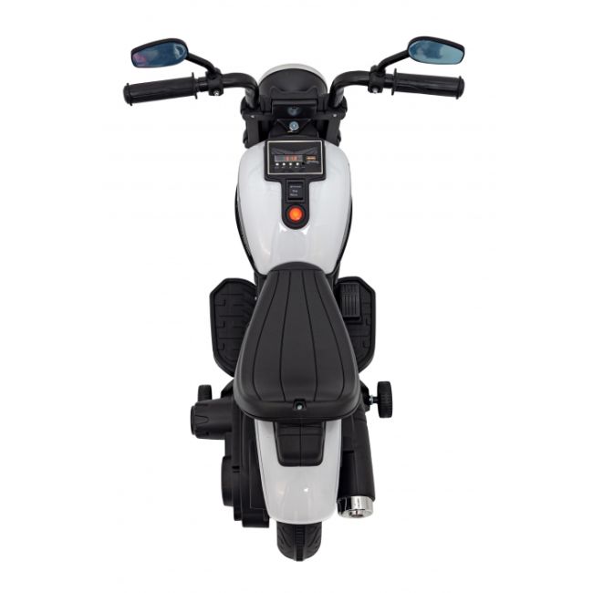 Motocicleta electrica chopper faster ahl008, roti si scaun din plastic, 78x30x55 cm, putere 20w - alb edeedipa.ahl008.bia