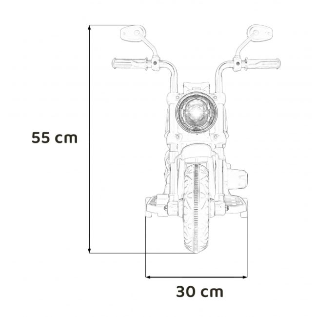 Motocicleta electrica chopper faster ahl008, roti si scaun din plastic, 78x30x55 cm, putere 20w - alb edeedipa.ahl008.bia