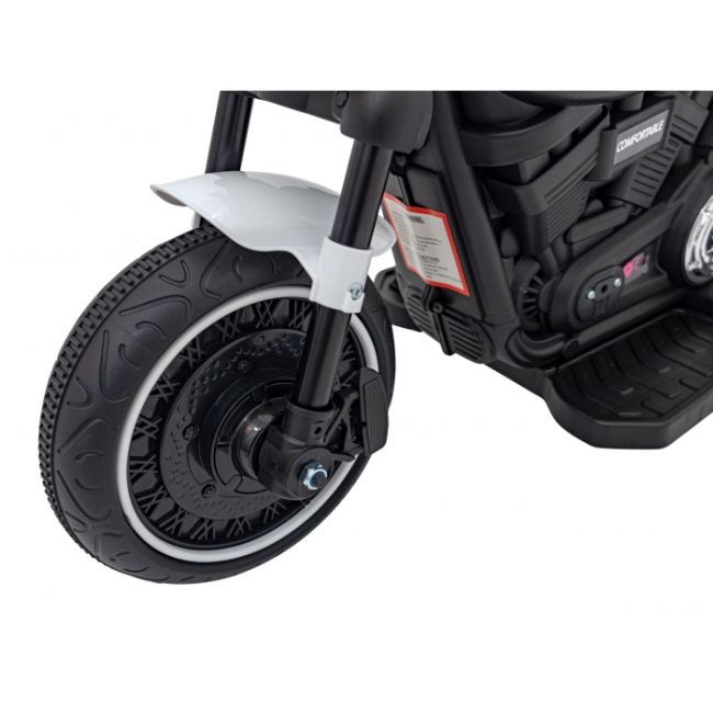 Motocicleta electrica chopper faster ahl008, roti si scaun din plastic, 78x30x55 cm, putere 20w - alb edeedipa.ahl008.bia