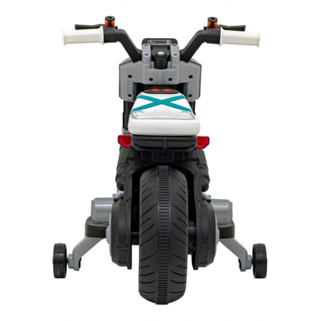 Motocicleta electrica future qls-805, roti din plastic + 2 roti ajutatoare, 88x46x56 cm, putere 25w - alb edeedipa.qls-805.bia
