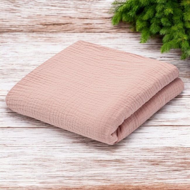 Paturica bebe, New Baby, 70x100 cm, Din muselina, 100% bumbac certificat Oeko Tex Standard 100, Pink BYN55590