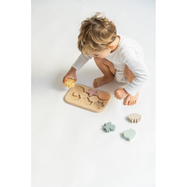 Puzzle Din Silicon Alimentar Cu Baza Din Bambus , Zsea Life, Pjb3330