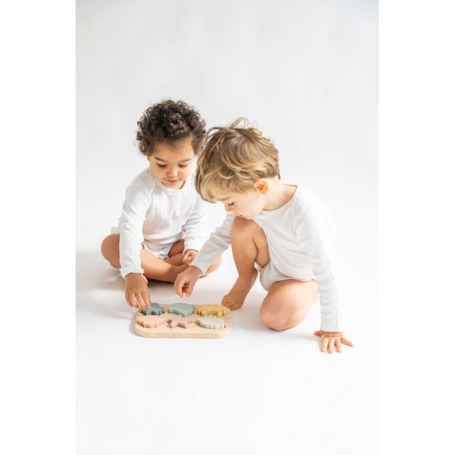 Puzzle Din Silicon Alimentar Cu Baza Din Bambus , Zsea Life, Pjb3330