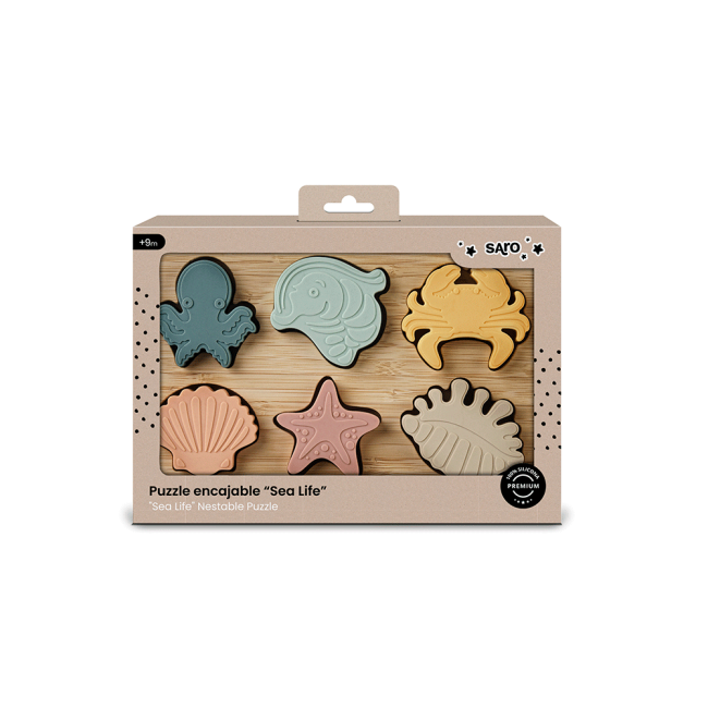 Puzzle Din Silicon Alimentar Cu Baza Din Bambus , Zsea Life, Pjb3330