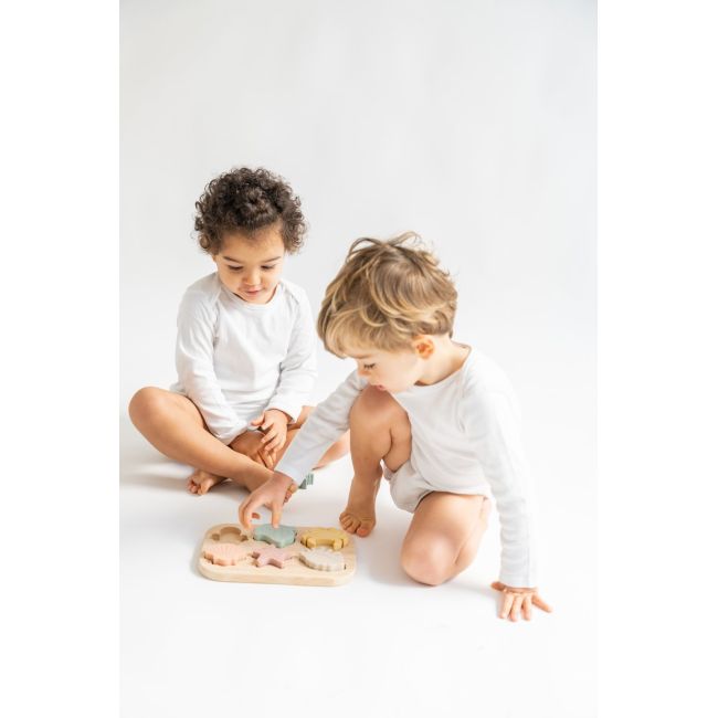 Puzzle Din Silicon Alimentar Cu Baza Din Bambus , Zsea Life, Pjb3330