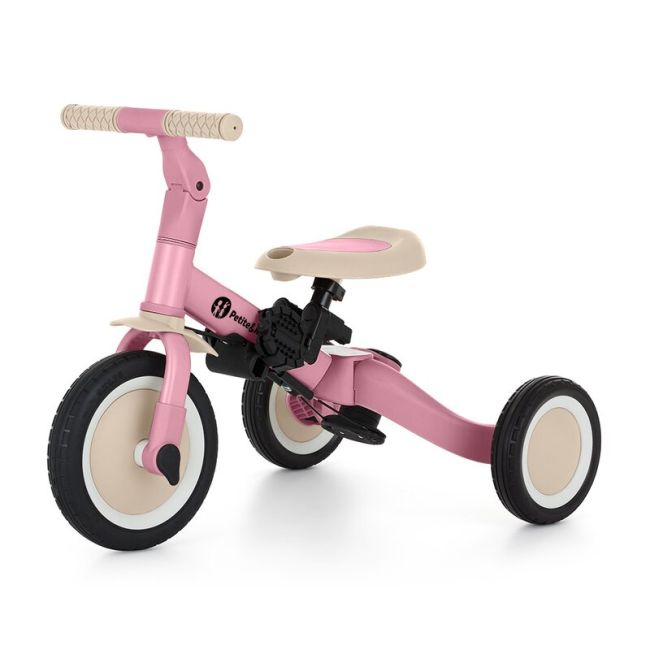 Tricicleta, Petite&Mars, Turbo, 5 in 1, Multifunctionala, Vehicul de impins, Bicicleta cu/fara pedale, Cu maner de ghidaj, Detasabil, Roti din cauciuc, Pana la 25 kg, 1.5-5 ani, Roz BYN613670