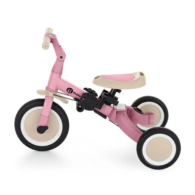 Tricicleta, Petite&Mars, Turbo, 5 in 1, Multifunctionala, Vehicul de impins, Bicicleta cu/fara pedale, Cu maner de ghidaj, Detasabil, Roti din cauciuc, Pana la 25 kg, 1.5-5 ani, Roz BYN613670