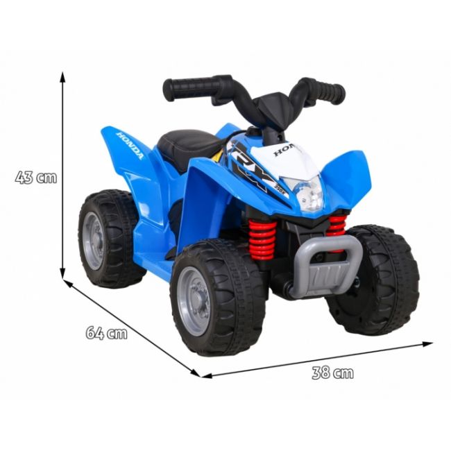 Atv electric honda 250x trx, roti din plastic, scaun tapitat, 64x38x43 cm, putere 30w - albastru edeedipa.h3.nie