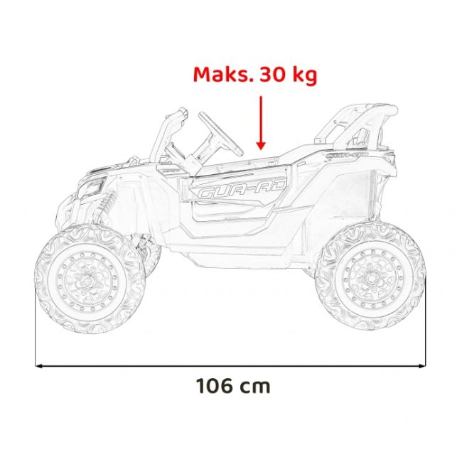 Atv electric cu telecomanda buggy defend 4 x 4 jh-105, roti eva, scaun tapitat, 106x75x59 cm, putere 140w - negru edeedipa.jh-105.cz