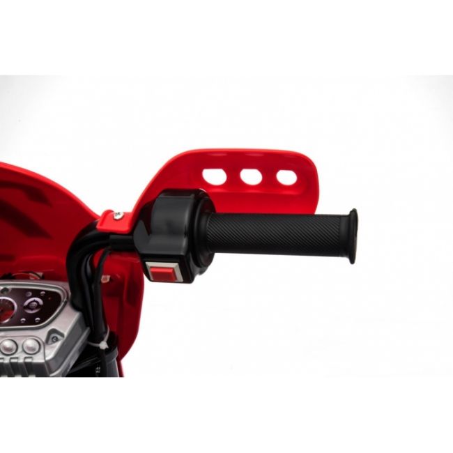 Motocicleta electrica cross bdm0912, roti si scaun din plastic + 2 roti ajutatoare, 105x50x72 cm, putere 6v - rosu edeedipa.bdm0912.cr