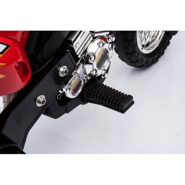 Motocicleta electrica cross bdm0912, roti si scaun din plastic + 2 roti ajutatoare, 105x50x72 cm, putere 6v - rosu edeedipa.bdm0912.cr