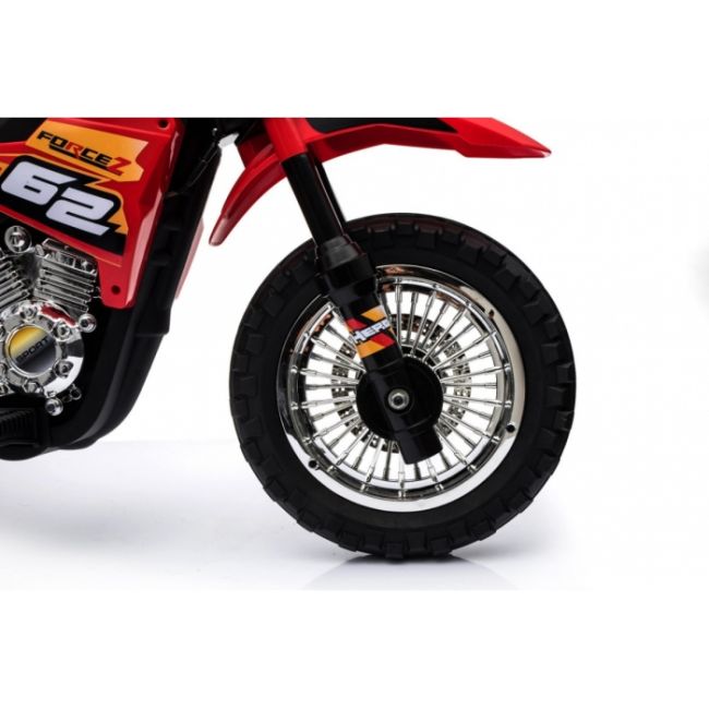 Motocicleta electrica cross bdm0912, roti si scaun din plastic + 2 roti ajutatoare, 105x50x72 cm, putere 6v - rosu edeedipa.bdm0912.cr