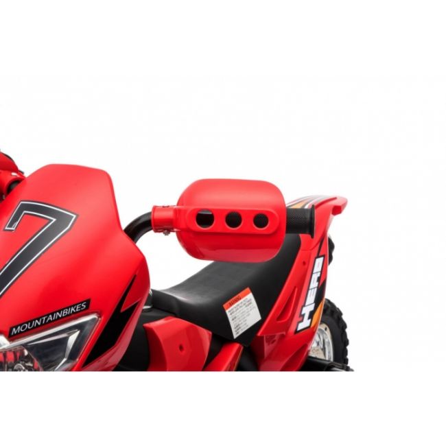 Motocicleta electrica cross bdm0912, roti si scaun din plastic + 2 roti ajutatoare, 105x50x72 cm, putere 6v - rosu edeedipa.bdm0912.cr