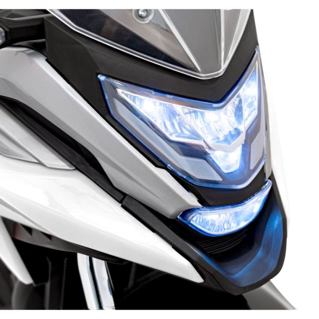 Motocicleta electrica honda nc750x, roti si scaun din plastic, 103x41x74 cm, putere 70w - alb edeedipa.tr2306.bia