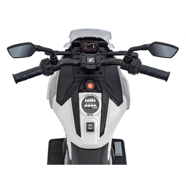 Motocicleta electrica honda nc750x, roti si scaun din plastic, 103x41x74 cm, putere 70w - alb edeedipa.tr2306.bia