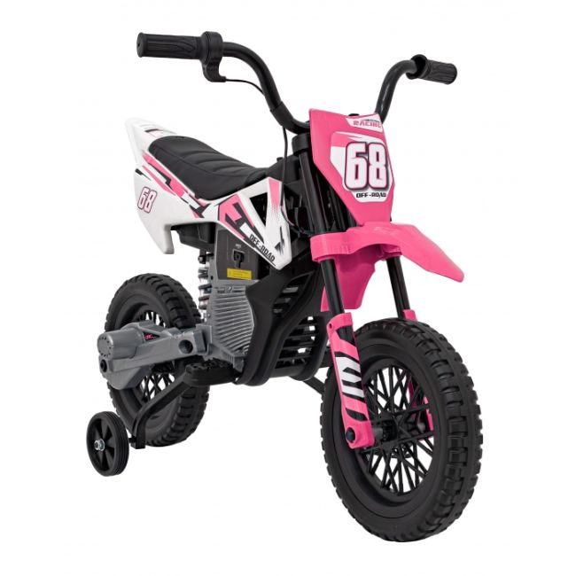 Motocicleta electrica pantone 361c, roti eva + 2 roti ajutatoare, scaun tapitat, 108x59x72 cm, putere 60w - roz edeedipa.jt5006.roz