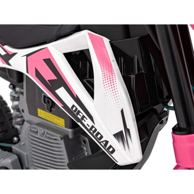Motocicleta electrica pantone 361c, roti eva + 2 roti ajutatoare, scaun tapitat, 108x59x72 cm, putere 60w - roz edeedipa.jt5006.roz