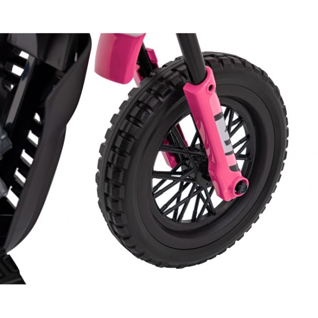Motocicleta electrica pantone 361c, roti eva + 2 roti ajutatoare, scaun tapitat, 108x59x72 cm, putere 60w - roz edeedipa.jt5006.roz