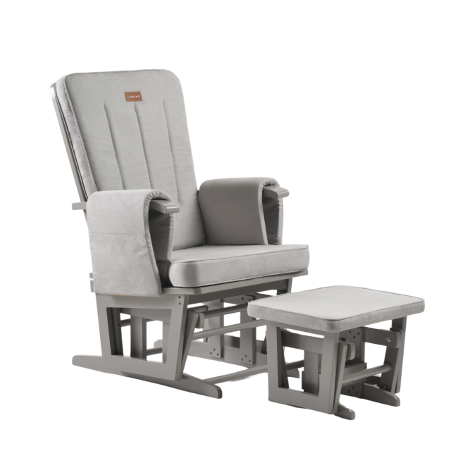 Onino - fotoliu reglabill pentru alaptare, cu suport de picioare inclus, calm.me classic, pearl gray bbbtf19ts