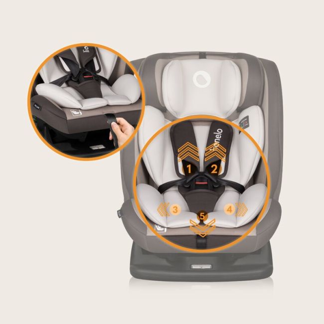 Scaun auto, Lionelo, Aart i-Size, Cu spatar inclinabil in 4 pozitii, Cu tetiera reglabila in 13 pozitii, 0-36 Kg, 40-150 cm, Cu centura siguranta in 3 puncte, Conform cu ECE R129/03, Bej BYNLO-AART_I-SIZE_BEIGE_LATTE
