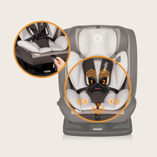 Scaun auto, Lionelo, Aart i-Size, Cu spatar inclinabil in 4 pozitii, Cu tetiera reglabila in 13 pozitii, 0-36 Kg, 40-150 cm, Cu centura siguranta in 3 puncte, Conform cu ECE R129/03, Bej BYNLO-AART_I-SIZE_BEIGE_LATTE