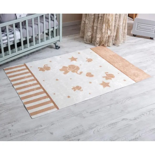 Set Lenjerie MyKids 10 Piese VP 324 AQUA Bej 120x60 cm + Covoras Mykids Carpet VP01 160x100 cm 00081946