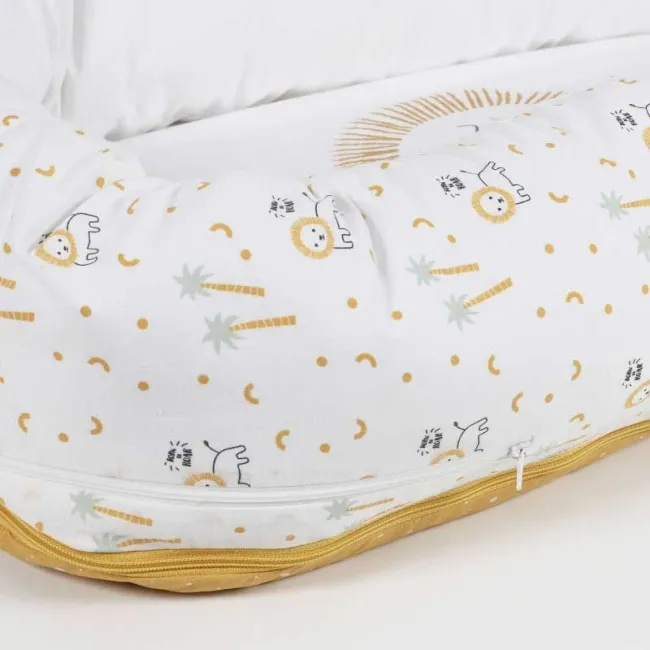 Suport De Dormit Babynest 2in1 Bara Protectie Patut Premium Bumbac, Nairobi Mustard 95x65x18 Cm Pjb29na41-048