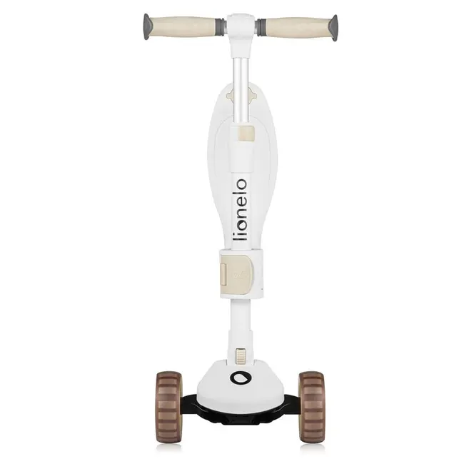 Trotineta, Lionelo, Franky, Multifunctionala, Pliabila, Pana la 50 kg, Bicicleta cu 3 roti si trotineta de echilibru, Ghidon reglabil, Sezut detasabil, Roti cu LED, Conform cu EN71, EN62115, 12 luni+, Bej BYNLO-FRANKY_BEIGE
