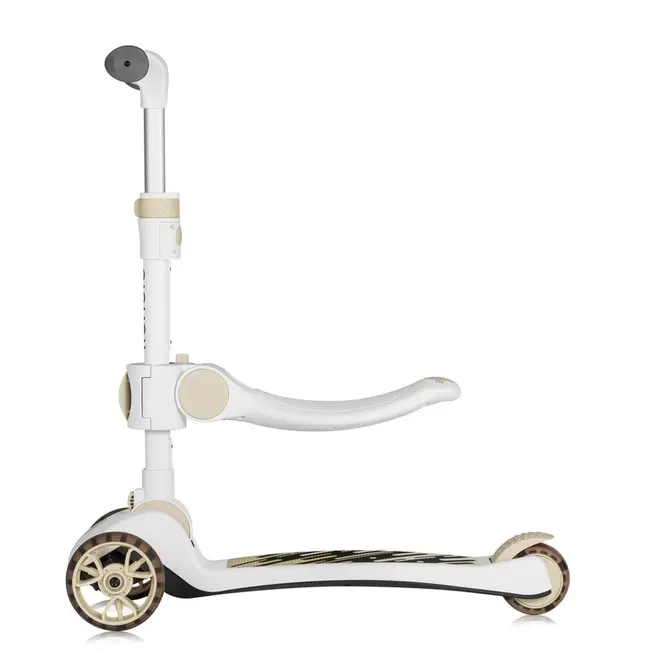 Trotineta, Lionelo, Franky, Multifunctionala, Pliabila, Pana la 50 kg, Bicicleta cu 3 roti si trotineta de echilibru, Ghidon reglabil, Sezut detasabil, Roti cu LED, Conform cu EN71, EN62115, 12 luni+, Bej BYNLO-FRANKY_BEIGE