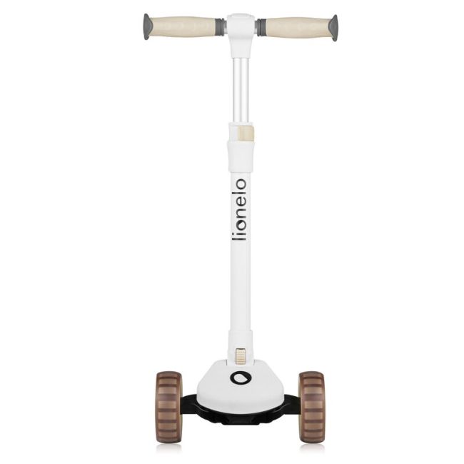 Trotineta, Lionelo, Franky, Multifunctionala, Pliabila, Pana la 50 kg, Bicicleta cu 3 roti si trotineta de echilibru, Ghidon reglabil, Sezut detasabil, Roti cu LED, Conform cu EN71, EN62115, 12 luni+, Bej BYNLO-FRANKY_BEIGE