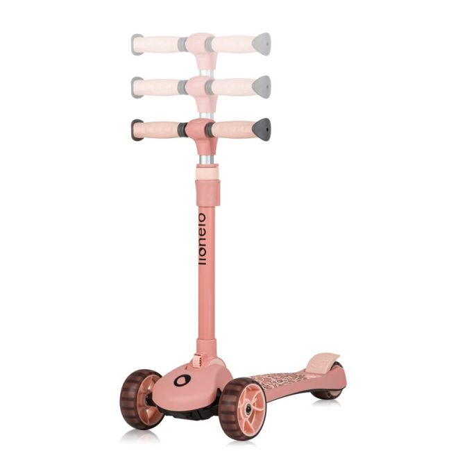 Trotineta, Lionelo, Franky, Multifunctionala, Pliabila, Pana la 50 kg, Bicicleta cu 3 roti si trotineta de echilibru, Ghidon reglabil, Sezut detasabil, Roti cu LED, Conform cu EN71, EN62115, 12 luni+, Roz BYNLO-FRANKY_PINK_ROSE