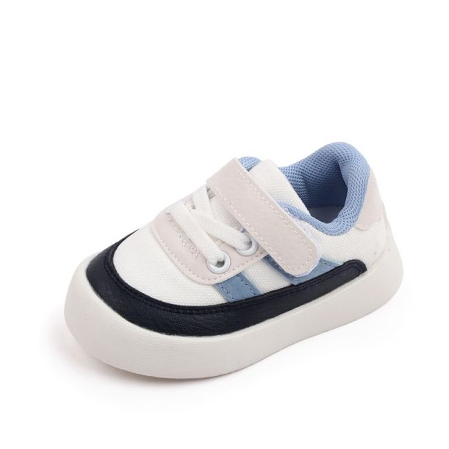 Adidasi albi cu insertii bleu si bleumarine chmy22-7-2-c