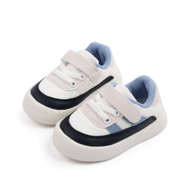 Adidasi albi cu insertii bleu si bleumarine chmy22-7-2-c