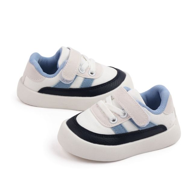 Adidasi albi cu insertii bleu si bleumarine chmy22-7-2-c