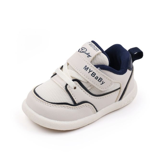 Adidasi albi cu insertii bleumarine pentru copii chmy2313-1-c