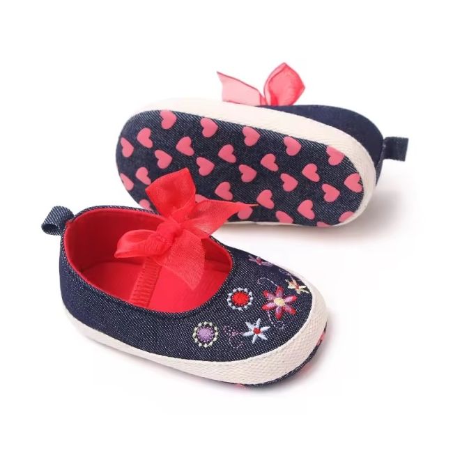 Pantofi din denim cu fundite si broderii florale csbm2340-2-va3