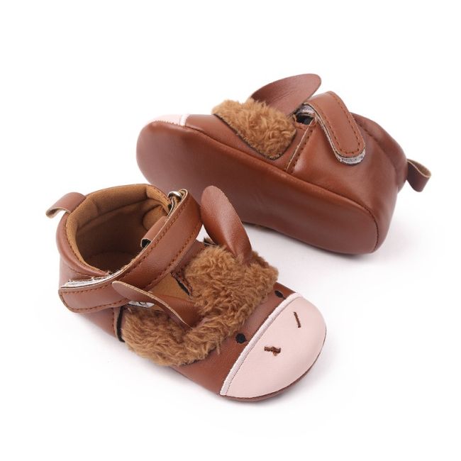 Pantofi maro cu design de animalut pentru fetite csbh2231-va3