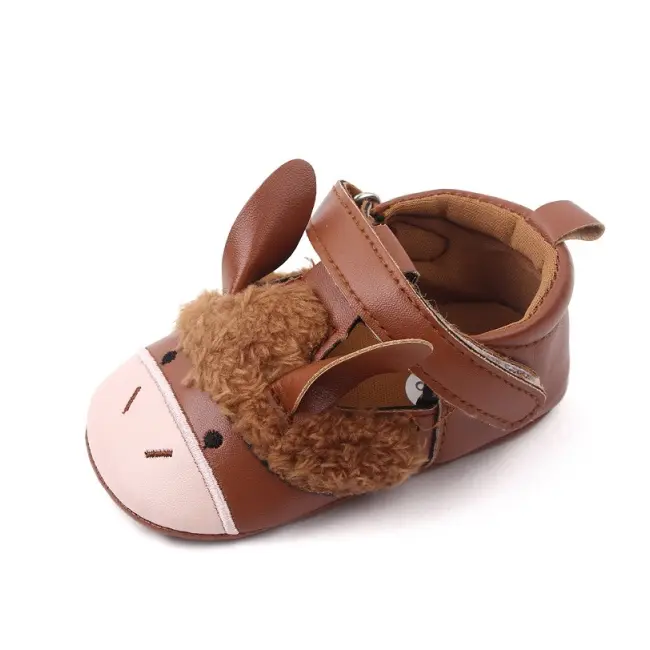 Pantofi maro cu design de animalut pentru fetite csbh2231-va3
