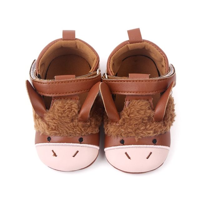 Pantofi maro cu design de animalut pentru fetite csbh2231-va3