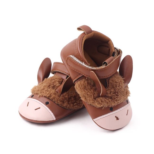 Pantofi maro cu design de animalut pentru fetite csbh2231-va3
