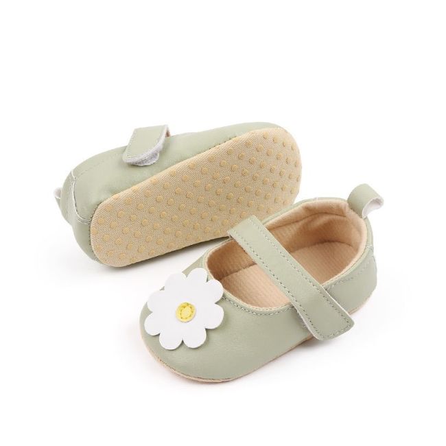 Pantofi verzi cu floare pentru bebelusi chbz2249-2-va3