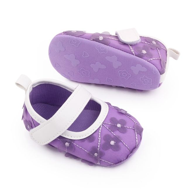 Pantofiori mov cu floricele pentru fetite chd2668-2-va2