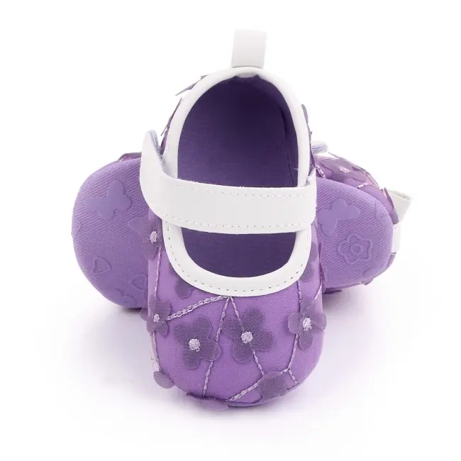Pantofiori mov cu floricele pentru fetite chd2668-2-va2