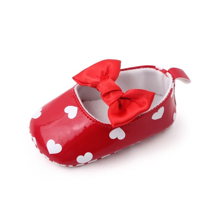 Pantofiori rosii cu inimioare si fundita chby2280-2-va3