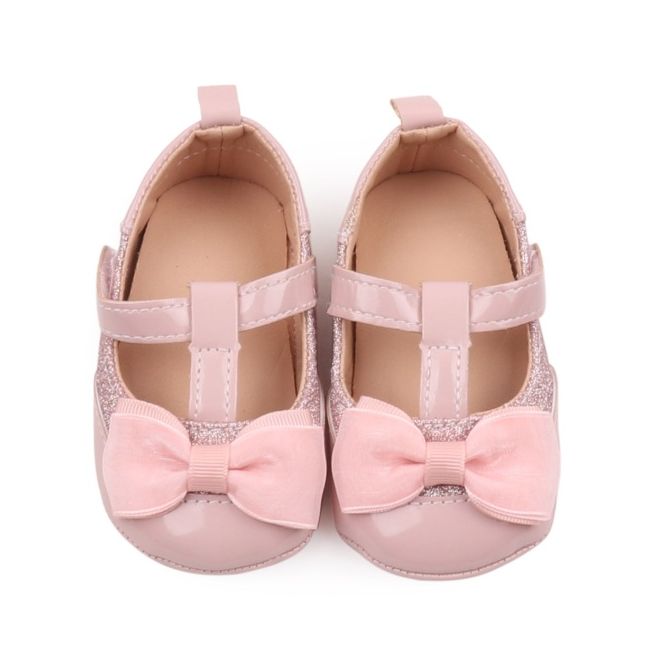 Pantofiori roz pudra din lac cu fundita - lola csbbw3094-3-va1