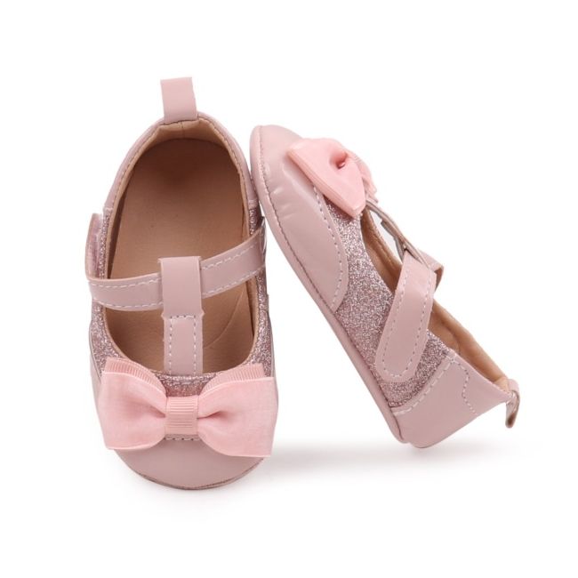 Pantofiori roz pudra din lac cu fundita - lola csbbw3094-3-va1