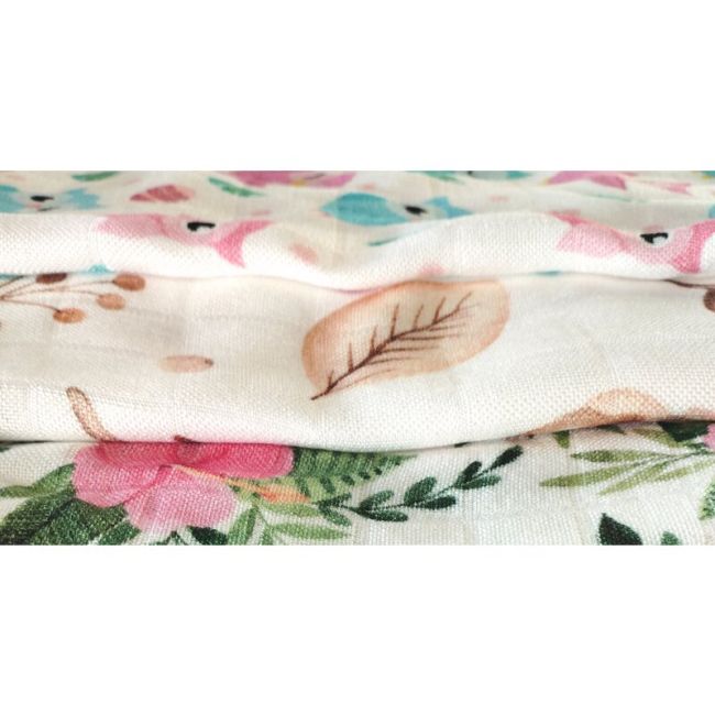 Scutec, Bocioland, Bambus, Antialergic si antibacterian, 30x30 cm, Material certificat Oeko Tex Standard 100, Boho Flowers BYNBOC0364